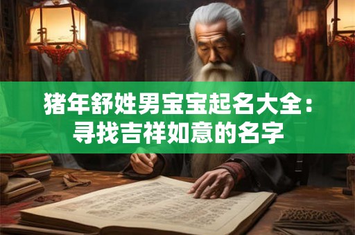 猪年舒姓男宝宝起名大全：寻找吉祥如意的名字