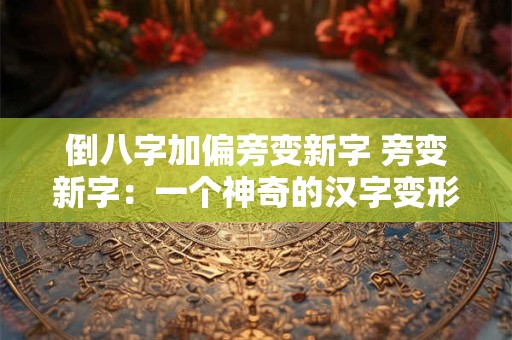 倒八字加偏旁变新字 旁变新字：一个神奇的汉字变形记
