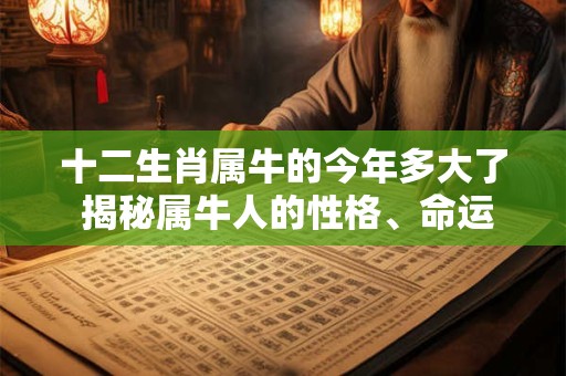 十二生肖属牛的今年多大了 揭秘属牛人的性格、命运与运势！