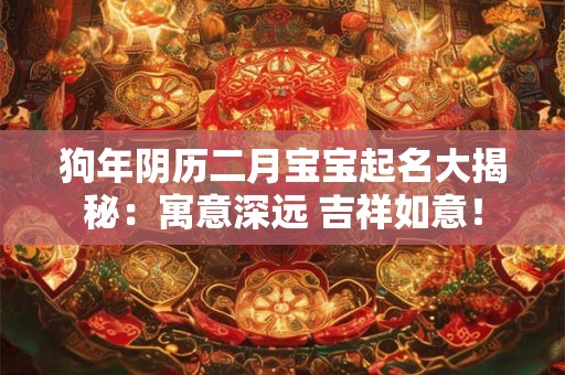狗年阴历二月宝宝起名大揭秘：寓意深远 吉祥如意！