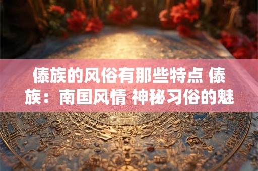 傣族的风俗有那些特点 傣族：南国风情 神秘习俗的魅力展现