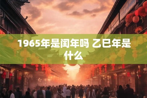 1965年是闰年吗 乙巳年是什么