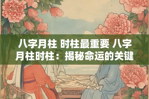 八字月柱 时柱最重要 八字月柱时柱：揭秘命运的关键密码