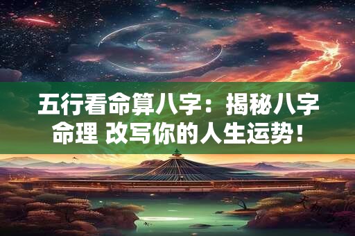 五行看命算八字：揭秘八字命理 改写你的人生运势！