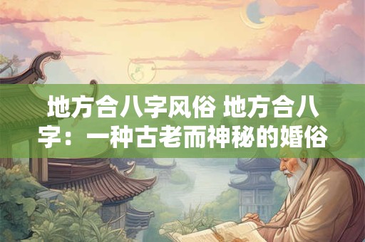 地方合八字风俗 地方合八字：一种古老而神秘的婚俗