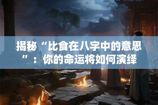 揭秘“比食在八字中的意思”：你的命运将如何演绎