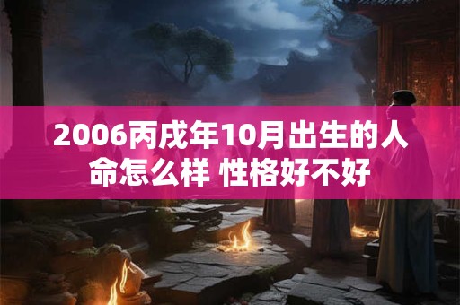 2006丙戌年10月出生的人命怎么样 性格好不好