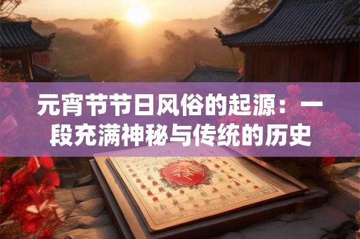 元宵节节日风俗的起源：一段充满神秘与传统的历史