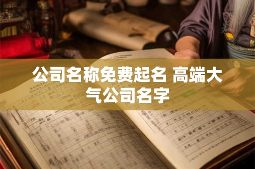 公司名称免费起名 高端大气公司名字