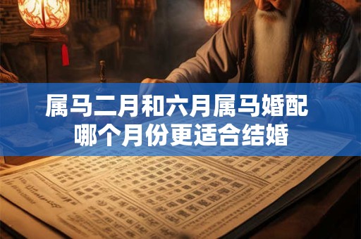 属马二月和六月属马婚配 哪个月份更适合结婚