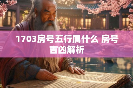 1703房号五行属什么 房号吉凶解析