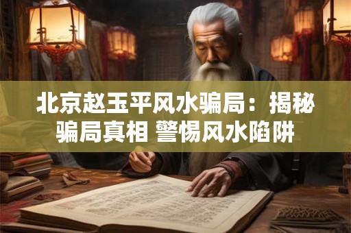 北京赵玉平风水骗局：揭秘骗局真相 警惕风水陷阱