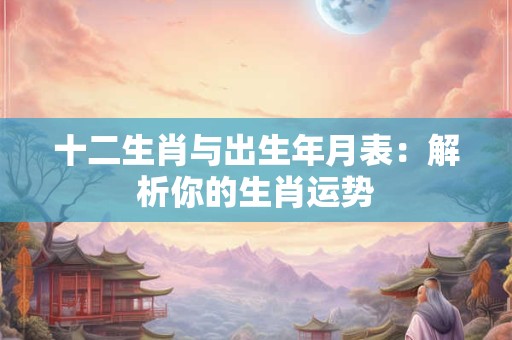 十二生肖与出生年月表：解析你的生肖运势