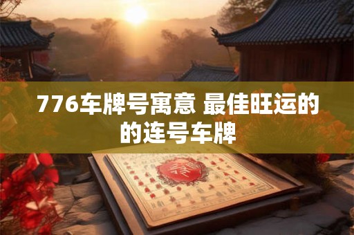 776车牌号寓意 最佳旺运的的连号车牌