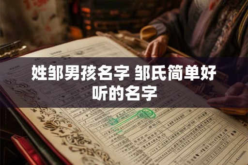 姓邹男孩名字 邹氏简单好听的名字