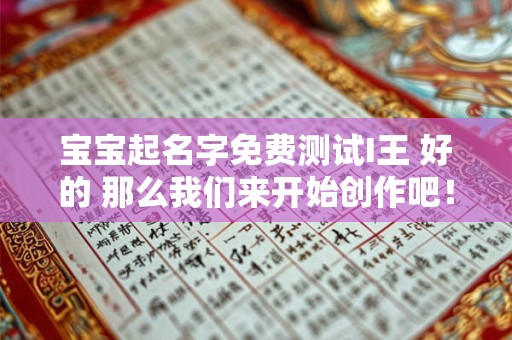 宝宝起名字免费测试I王 好的 那么我们来开始创作吧！