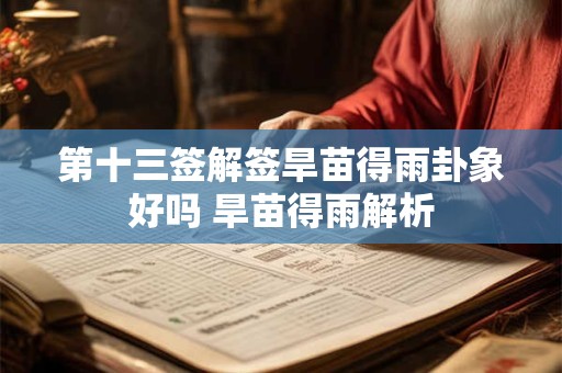 第十三签解签旱苗得雨卦象好吗 旱苗得雨解析