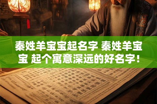 秦姓羊宝宝起名字 秦姓羊宝宝 起个寓意深远的好名字！