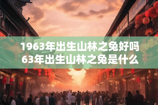 1963年出生山林之兔好吗 63年出生山林之兔是什么命
