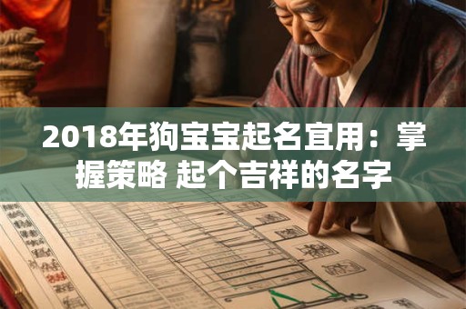 2018年狗宝宝起名宜用：掌握策略 起个吉祥的名字