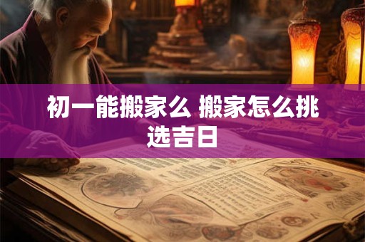 初一能搬家么 搬家怎么挑选吉日