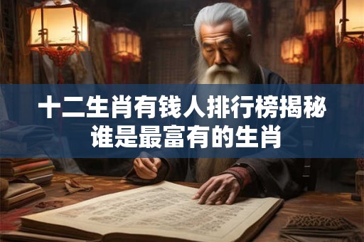十二生肖有钱人排行榜揭秘 谁是最富有的生肖