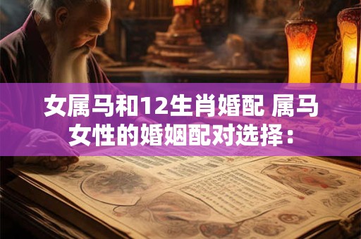 女属马和12生肖婚配 属马女性的婚姻配对选择：
