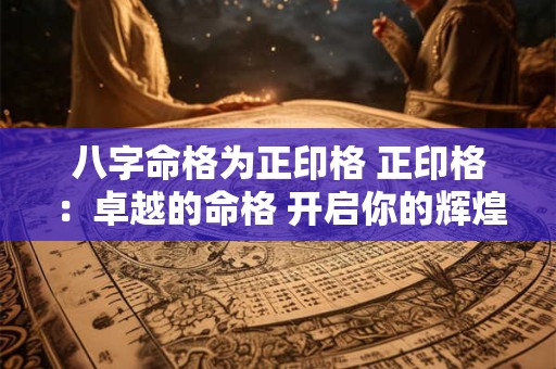八字命格为正印格 正印格：卓越的命格 开启你的辉煌人生！