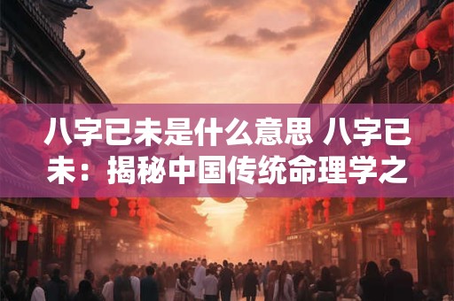 八字已未是什么意思 八字已未：揭秘中国传统命理学之精髓