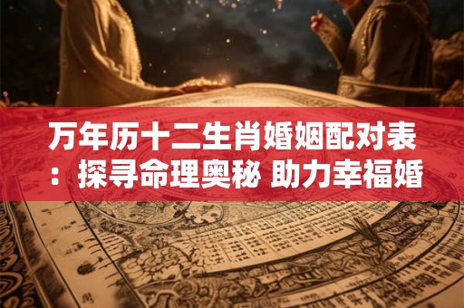 万年历十二生肖婚姻配对表：探寻命理奥秘 助力幸福婚姻！