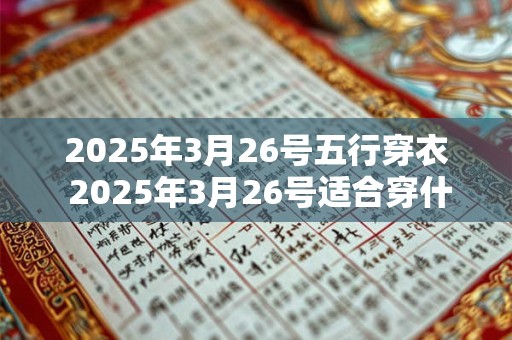 2025年3月26号五行穿衣 2025年3月26号适合穿什么五行衣服