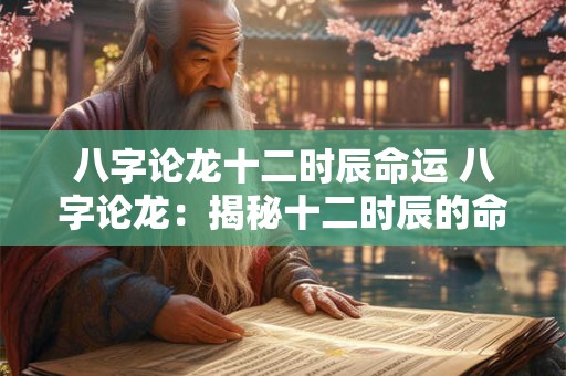 八字论龙十二时辰命运 八字论龙：揭秘十二时辰的命运密码