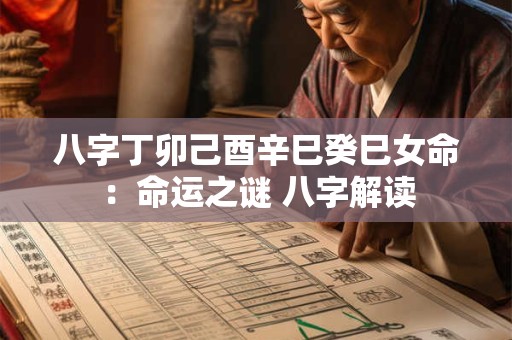 八字丁卯己酉辛巳癸巳女命：命运之谜 八字解读