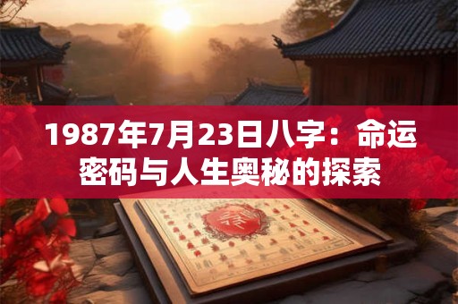 1987年7月23日八字：命运密码与人生奥秘的探索