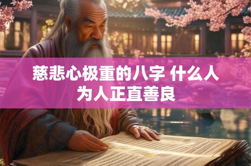 慈悲心极重的八字 什么人为人正直善良