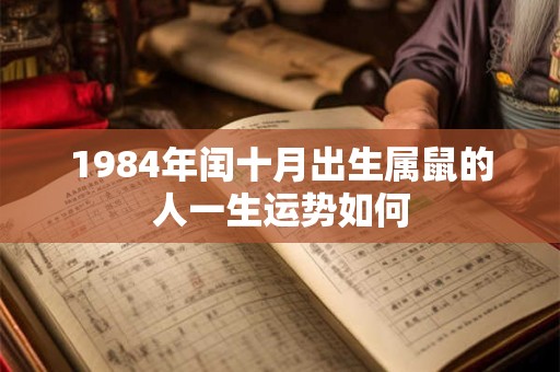 1984年闰十月出生属鼠的人一生运势如何