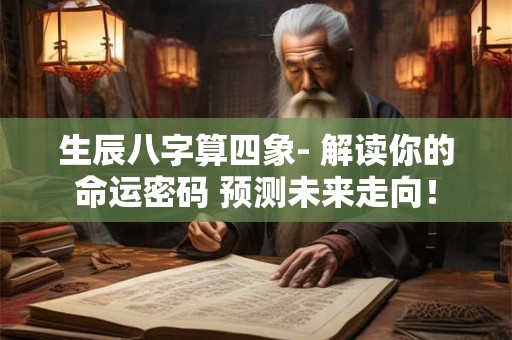 生辰八字算四象- 解读你的命运密码 预测未来走向！