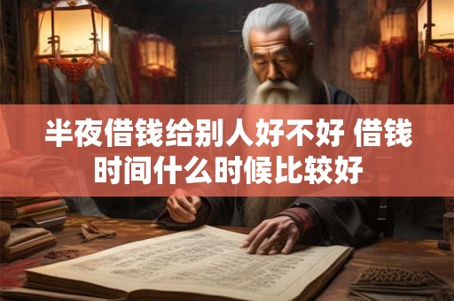 半夜借钱给别人好不好 借钱时间什么时候比较好