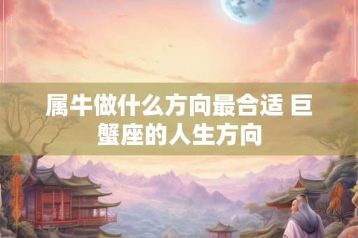 属牛做什么方向最合适 巨蟹座的人生方向
