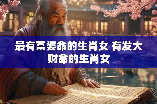 最有富婆命的生肖女 有发大财命的生肖女