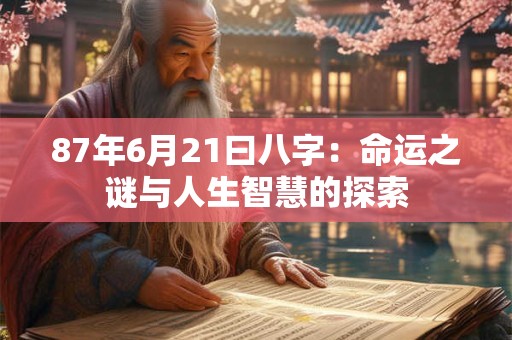 87年6月21曰八字：命运之谜与人生智慧的探索
