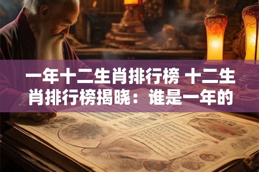 一年十二生肖排行榜 十二生肖排行榜揭晓：谁是一年的赢家