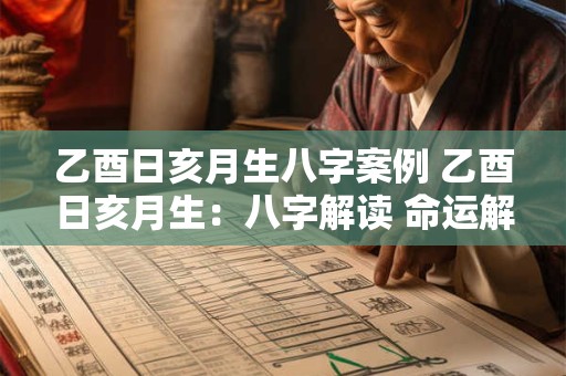 乙酉日亥月生八字案例 乙酉日亥月生：八字解读 命运解析