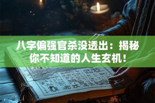 八字偏强官杀没透出：揭秘你不知道的人生玄机！