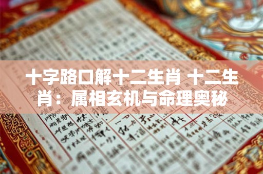 十字路口解十二生肖 十二生肖：属相玄机与命理奥秘