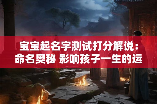 宝宝起名字测试打分解说：命名奥秘 影响孩子一生的运势！