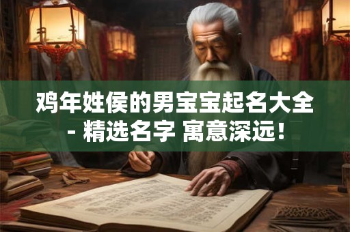 鸡年姓侯的男宝宝起名大全- 精选名字 寓意深远！