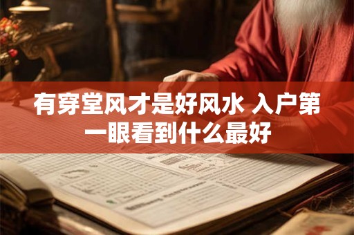 有穿堂风才是好风水 入户第一眼看到什么最好