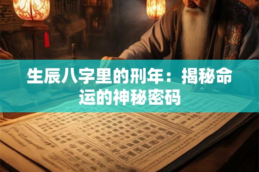 生辰八字里的刑年：揭秘命运的神秘密码
