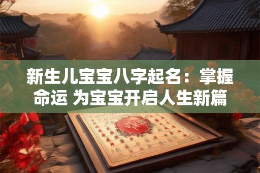 新生儿宝宝八字起名：掌握命运 为宝宝开启人生新篇章